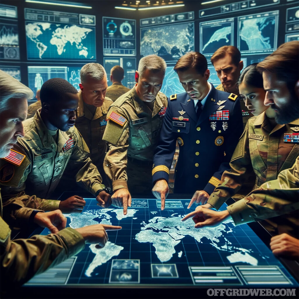 AI generated photo of generals planning.