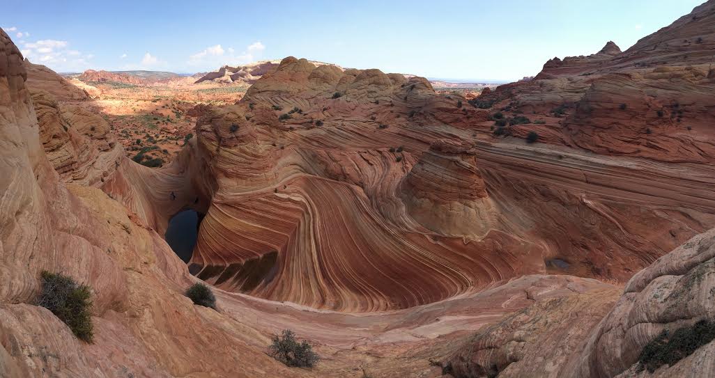 Red sandstone formation called The Wave in Arizona