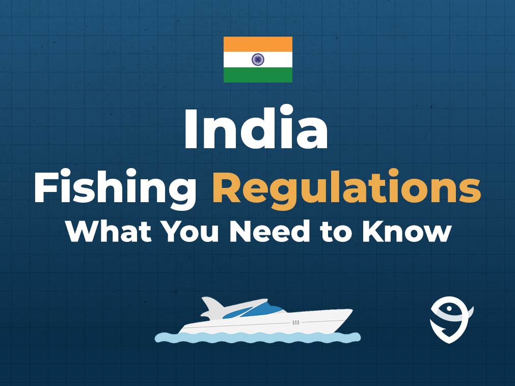 An infographic featuring the flag of India followed by text that says "India Fishing Regulations What You Need to Know" along with the FishingBooker logo against a blue background