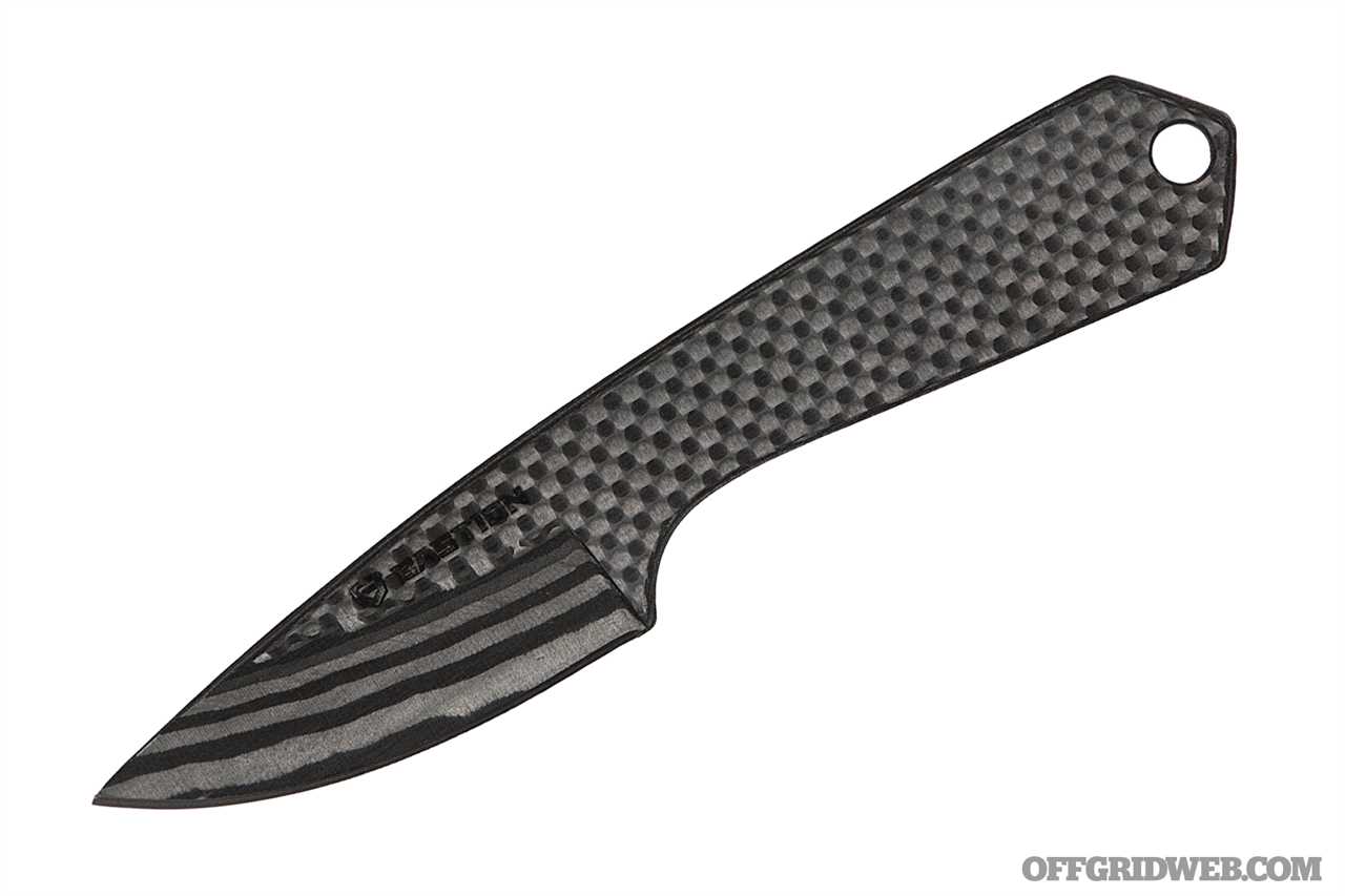 Studio photo of the nonmetallic weapon, the Bastion Carbon Fiber EDC Knife.