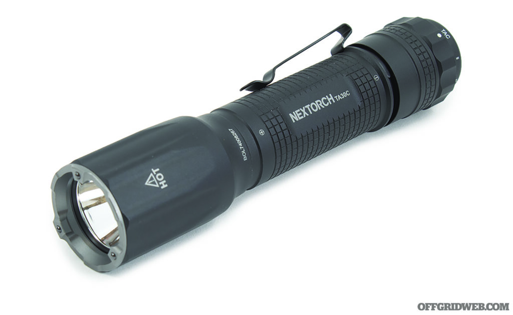 Studio photo of the Nextorch glass breaking hand light.