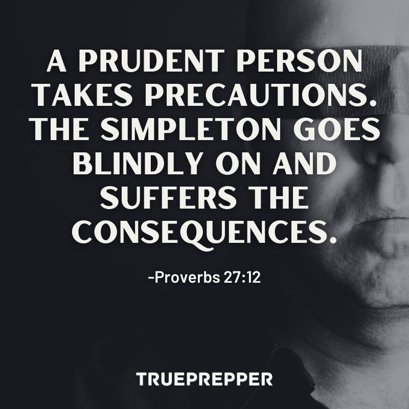 A prudent person takes precautions. The simpleton goes blindly on and suffers the consequences.