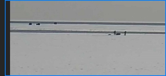 Coast Guard Rescues Lake Erie Ice Anglers Stranded on Floating Ice Floe