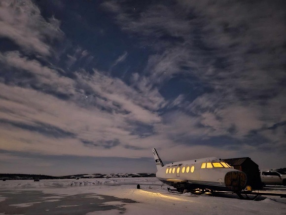 Group of Friends Turns Airplane Into Awesome Ice Fishing Shack