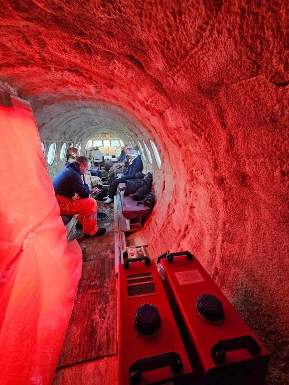 Group of Friends Turns Airplane Into Awesome Ice Fishing Shack