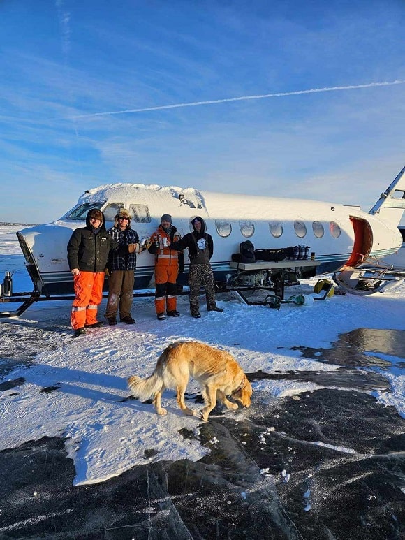 Group of Friends Turns Airplane Into Awesome Ice Fishing Shack