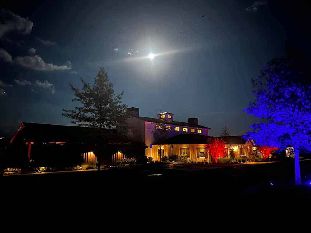Taloma Night under a full moon in luxury RV park.