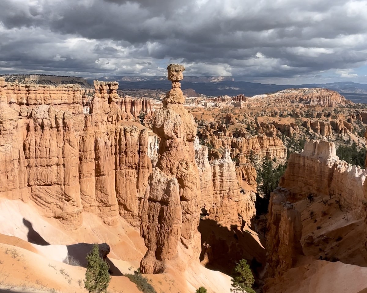 View of Thor's Hammer hoodoo from Sunset Point in Bryce Canyon National Park.