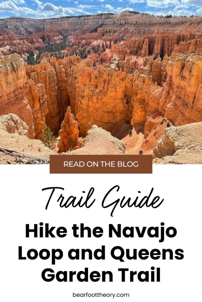 Pinnable image showing the view of the Bryce Amphitheater in Bryce Canyon National Park.