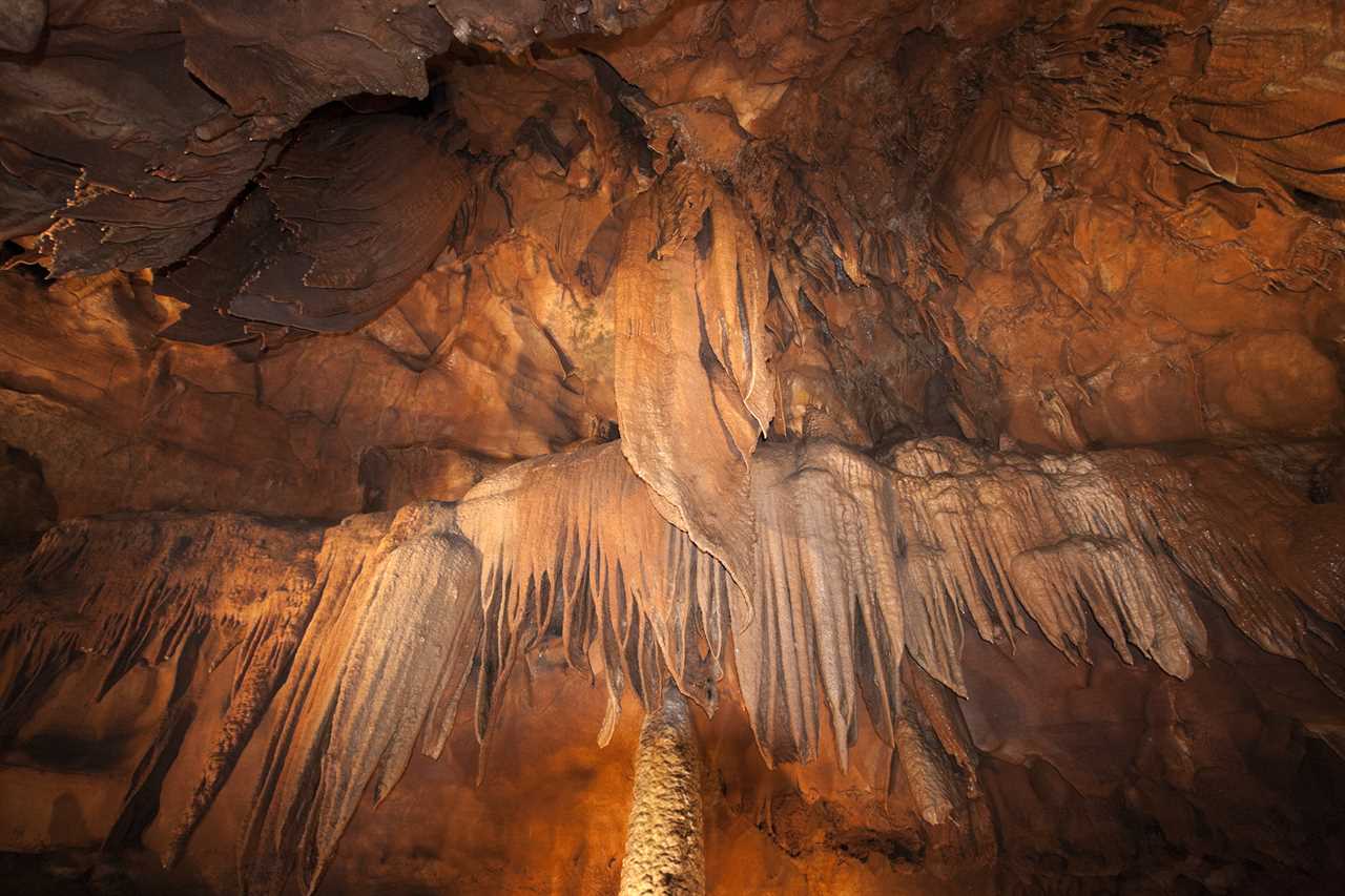 Stalactites in a cave