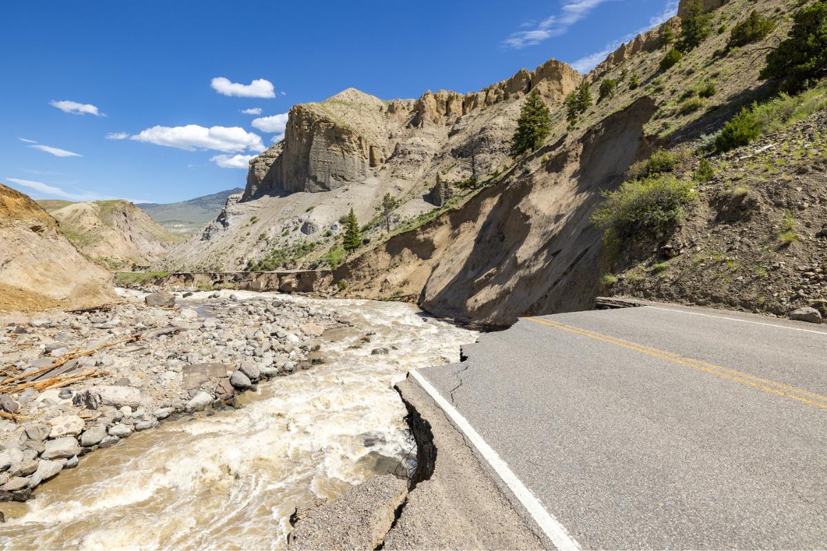 new road yellowstone national park