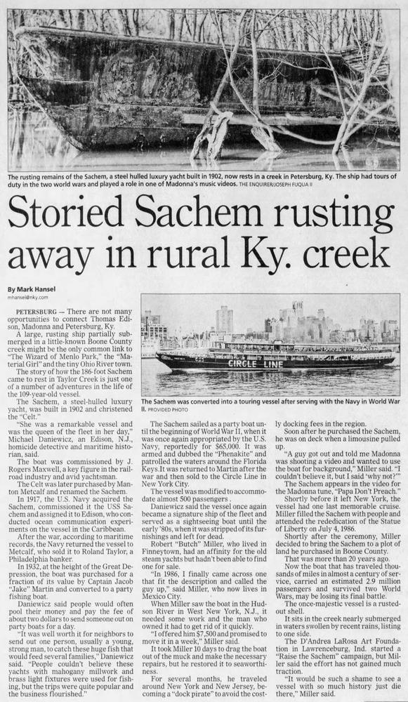 Sachem newspaper article