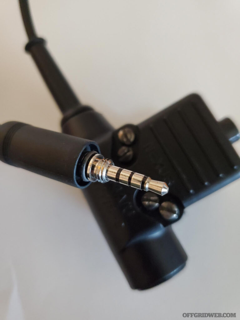 UV-5R users should recognize the two-pin Kenwood connector on the side of the GS5B. It makes this radio compatible with existing UV-5R radio accessories, such as PTTs and shoulder mics.