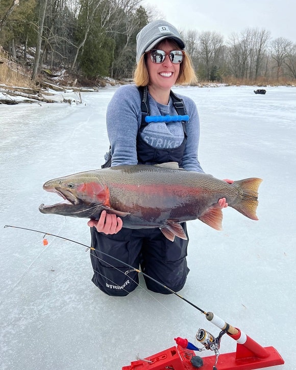 The Tale of a 20lb Great Lakes Steelhead Caught Through the Ice