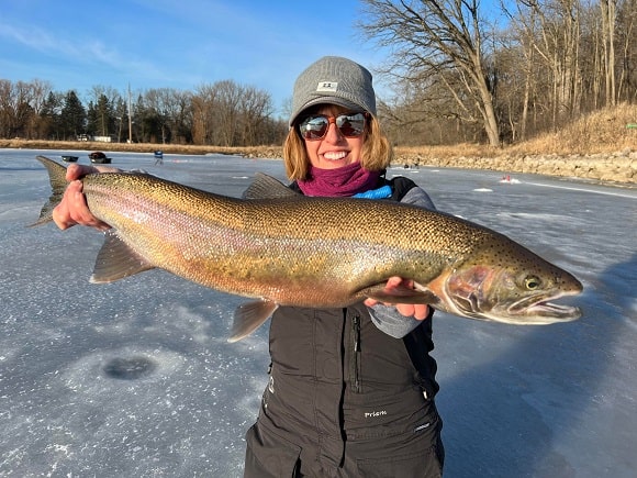 The Tale of a 20lb Great Lakes Steelhead Caught Through the Ice