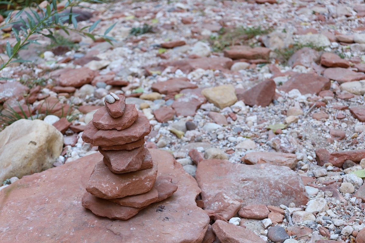 Rock cairn on the West Fork trail in Sedona