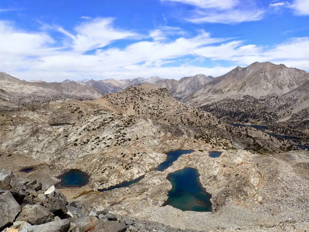 Granite basin and alpine lakes on John Muir Trail