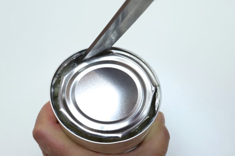 cutting through lid