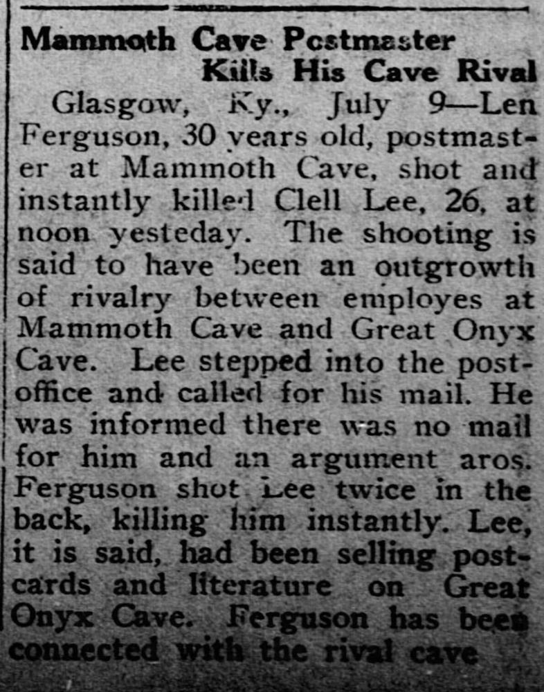 Great Onyx Cave newspaper article