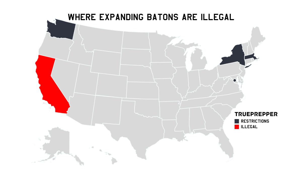 Where Expanding Batons are Illegal in the US