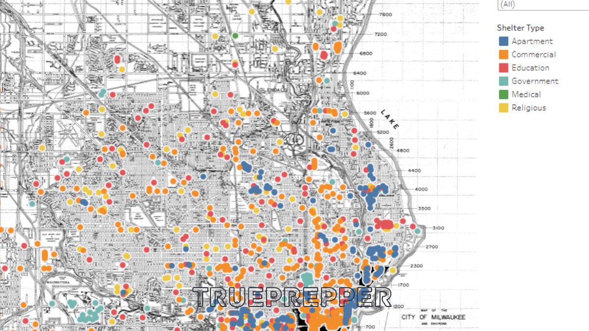 Milwaukee, Wisconsin Fallout Shelter Map Made with Tableau by Local Library