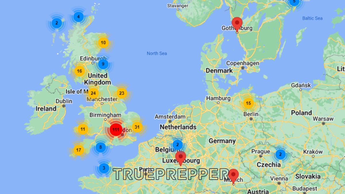 United Kingdom and Europe Fallout Shelter Map