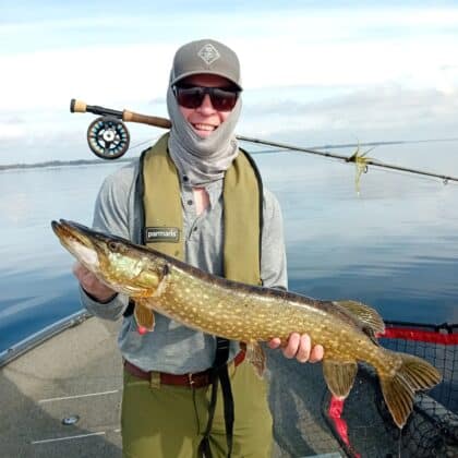 pike on fly, Lough derg