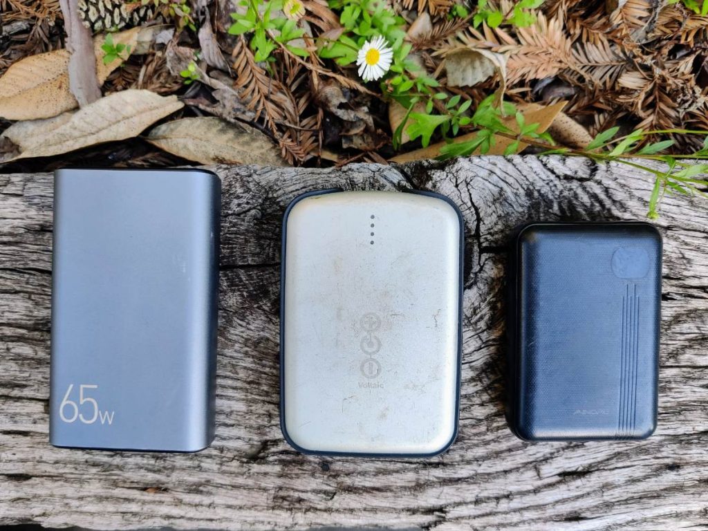 Three power banks side by side