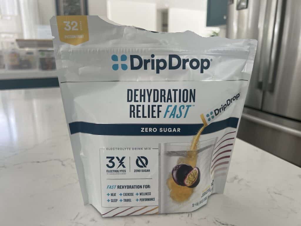 DripDrop electrolyte powder package