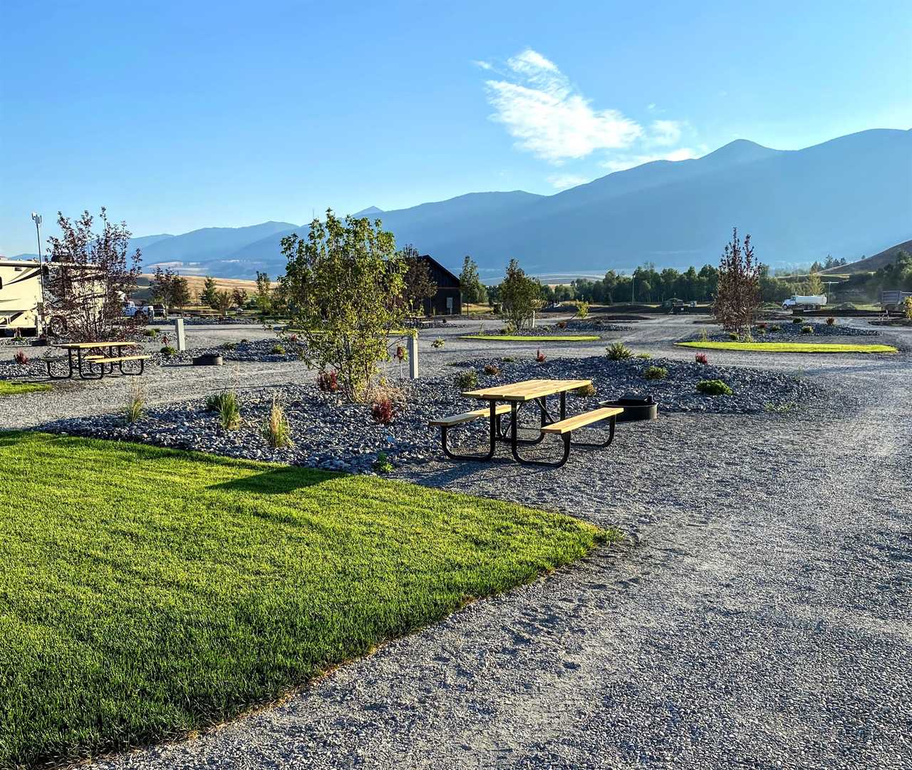 RV site with picnic table.